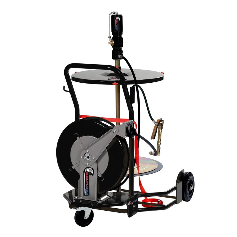 Grease Kit For 400 lbs Drum with Trolley, 30' Hose Reel, 70:1 pump, lid, follower plate, 10ft hose and control handle