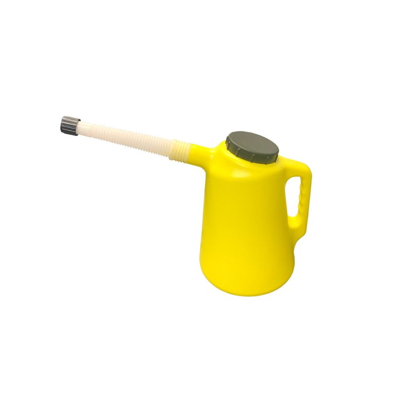 Plastic Container (Yellow) - with Flexible Spout - 2 qt (0.52 gal) Capacity - Threaded LID