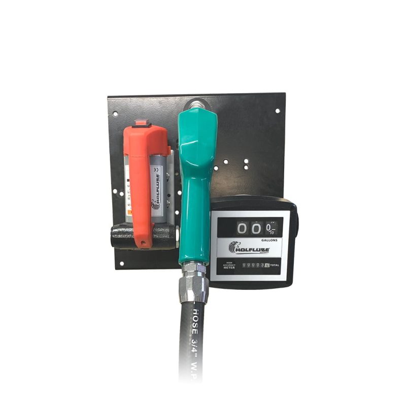 Fuel Kit - Wall Mounted - Diesel Only - 12V - Free Flow Rate 18 gpm - Hose, Auto. Nozzle and Meter