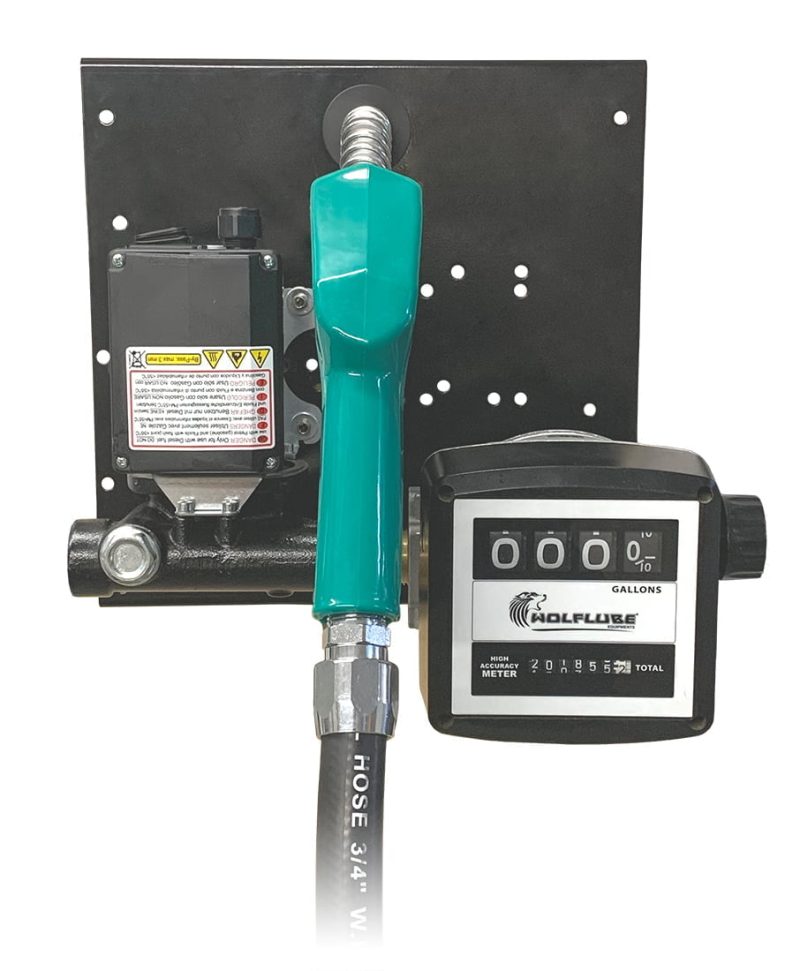 Fuel Kit - Wall Mounted - Diesel Only - 12V - Free Flow Rate 16 gpm - Hose, Auto. Nozzle and Meter