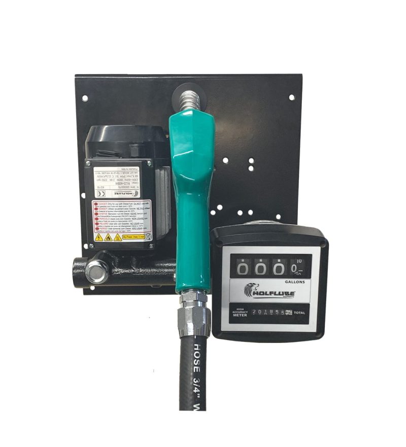 Fuel Kit - Wall Mounted - Diesel Only - 110V - Free Flow Rate 16 gpm - Hose, Auto. Nozzle and Meter