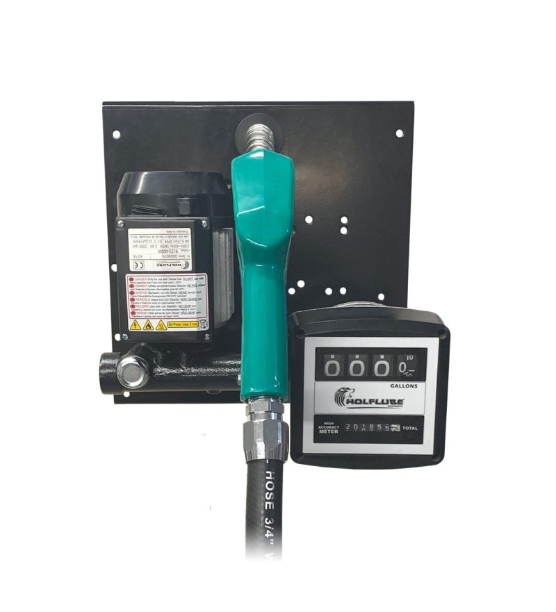 Fuel Kit - Wall Mounted - Diesel Only - 220V - Free Flow Rate 16 gpm - Hose, Auto. Nozzle and Meter