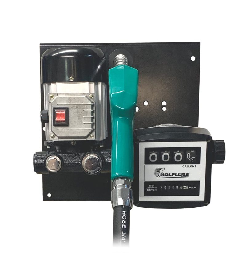 Fuel kit - Wall Mounted - 220V/50Hz - 15 gpm - For Diesel - with Manual Nozzle, Meter and Hose